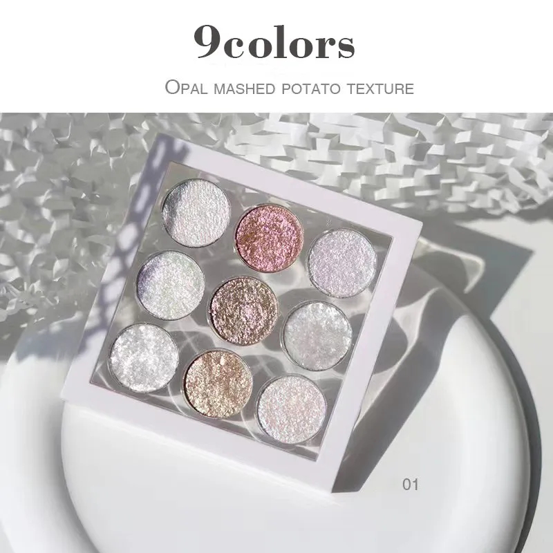 New 9 In 1 Colors Nail Art Opal Mashed Powder Aurora Effect Pigment